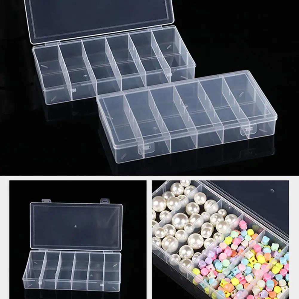 

1pc Large Plastic Organizer Box Loose beads Carrying Case Transparent Storage Container for Jewelry DIY Components Accessor S8A3