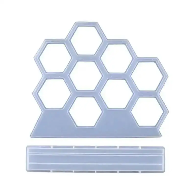 DIY Crystal Epoxy Resin Mold Hollow Hexagon Earring Hanger Silicone Coaster Mold Jewelry Storage Mold For Home Decoration Crafts