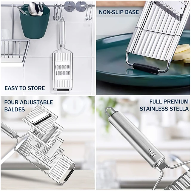Grofry Handheld Vegetable Slicer Multipurpose Stainless Steel Easy to Clean Manual Peeler Household Supplies, Size: 28.3, Other