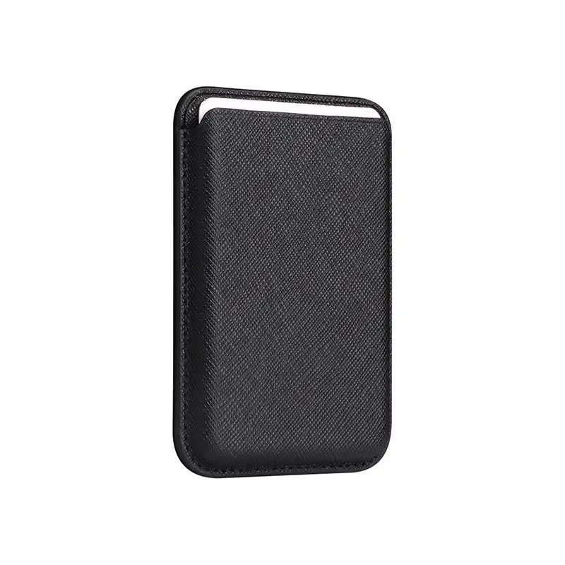 Magnetic Carbon Fiber Saffiano Leather Card Holder Wallet