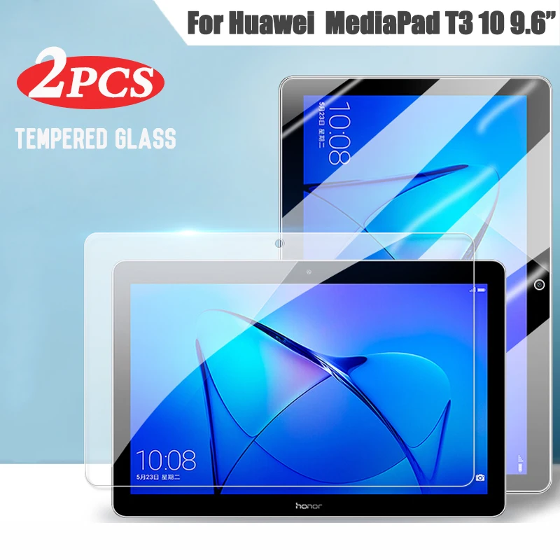 Защитное стекло 9H для экрана Huawei MediaPad T3 10 9,6'' чехол для huawei mediapad t3 10 9 6 дюйма mediapad t5 10 10 1 дюйма чехол из искусственной кожи тройного сложения для планшета huawei mediapad t3 10 9 6 дюйма