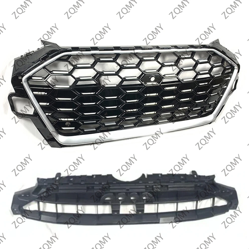 

With/Logo For Audi A4/A4L 2020 2021 2022 2023 2024 Car Front Bumper Grille Centre Panel Styling Upper Grill (Modify S4 style)