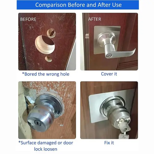 2 Piastre Di Rinforzo Per Maniglie Porta - Acciaio Inox Con Nastro Adesivo, 13x9 Cm - Foto 3