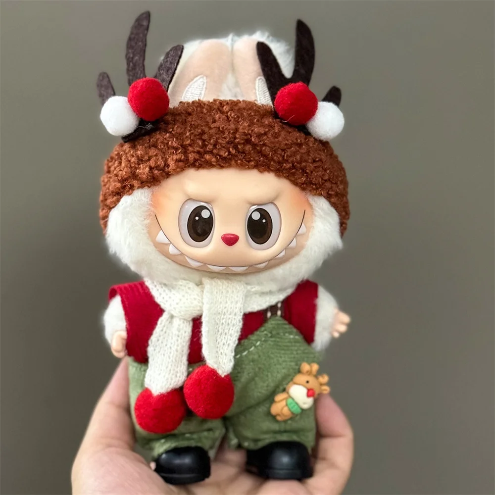 2 Ensembles De Vêtements Tricotés Pour Poupée En Peluche 17 Cm - Noir Et Blanc Avec Chapeau - Accessoires Mignons Pour Jeu, Collection, Photo - Taille Unique