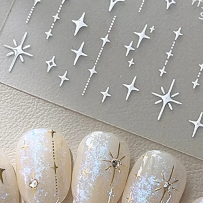 Gold Silver Stamped Starlight Laser Glitter Star Bronzing Rhinestones ...