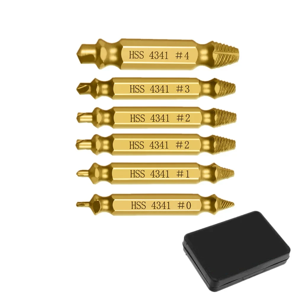 6-Piece Double-Ended Damaged Screw Remover Set