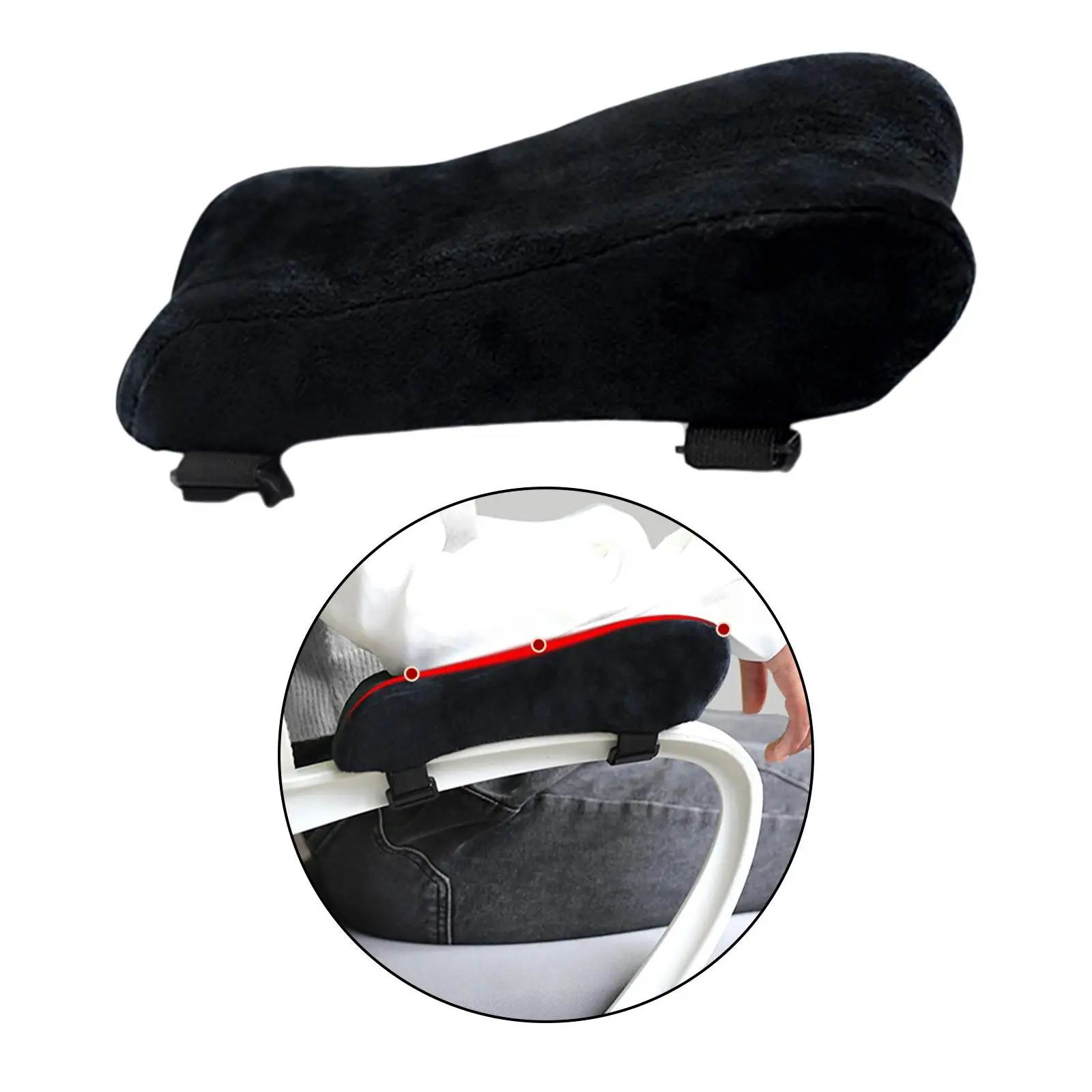 Memory Foam Office/ Gaming Armrest Pad Cushion Washable with Fix Strap