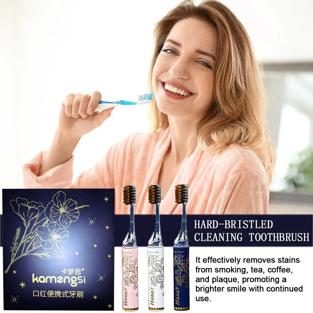 럭셔리 립스틱 스타일 부드러운 헤어 접이식 칫솔 휴대용 여행 칫솔 선물 상자 다양한 사양 1개/3개