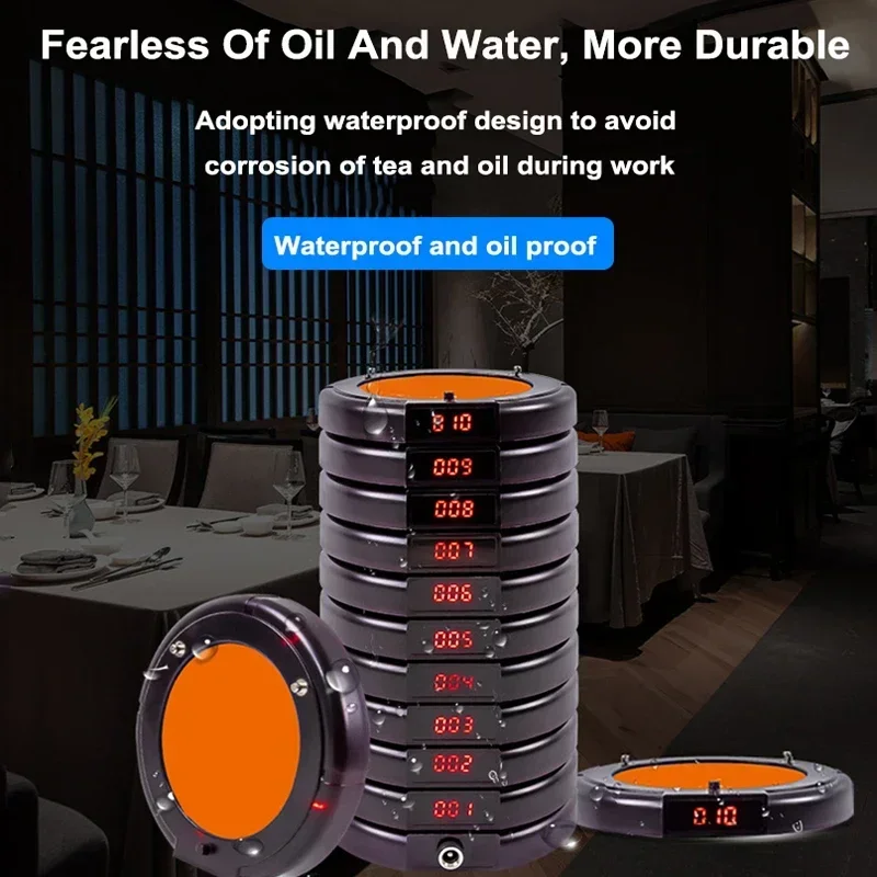 Restaurant Pagers Wireless Calling System 10 Vibrator Coaster Buzzer Beeper Receivers Queuing For Coffee Food Truck Bar Hotel