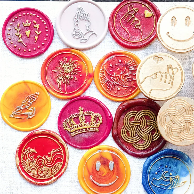 

Wax Seal stamp Camera Knot Smile Prayer Sealing wax Stamp Head For Envelopes Wedding Invitations Gift Packaging Scrapbooking