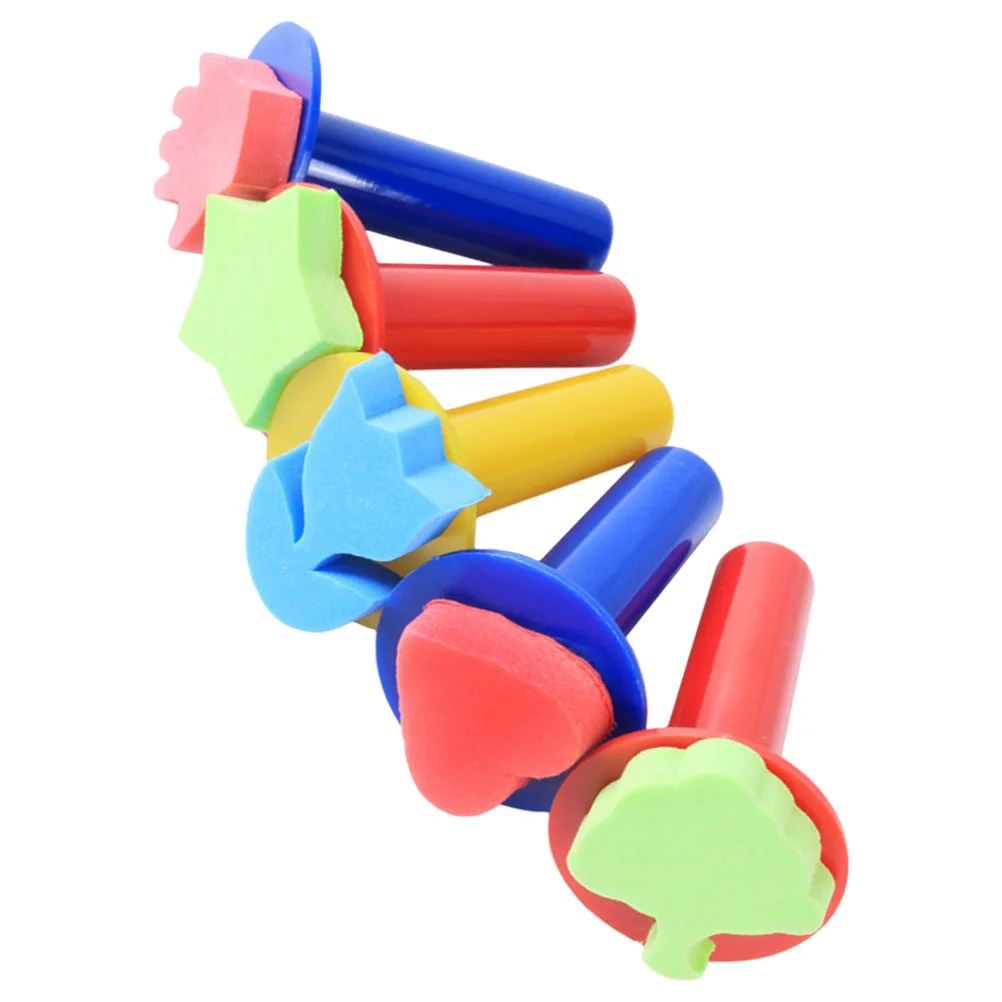 

5Pcs Adorable Painting Sponges Kids Funny Painting Stamp Kids Drawing Sponges Tools (Random Style)