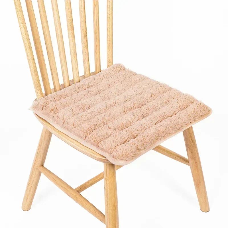 

1PC Solid Color Plush Winter Warm Chair Square Cushion Chair Cushion Fabric Dining Chair Office Seat Cushion 40/45/50cm