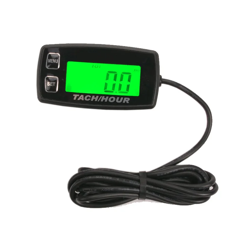 

Engine Hour Meter Inductive Tachometer Gauge Backlit Digital Resettable for 2/4 Stroke Engines Motorcycle Marine Glider ATV Snow