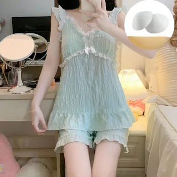 ملابس نوم بيجامة نسائية طقم بيجامات بنطلون بيجاما أطقم شورت نسائي صيفي ملابس داخلية لصالة النوم 3