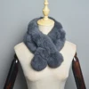2025 New Women Winter Warm Real Rabbit Fur Scarf With Ball Casual Thick Female Fashion Genuine Fur Scarves Ladies Neck Warmer 4