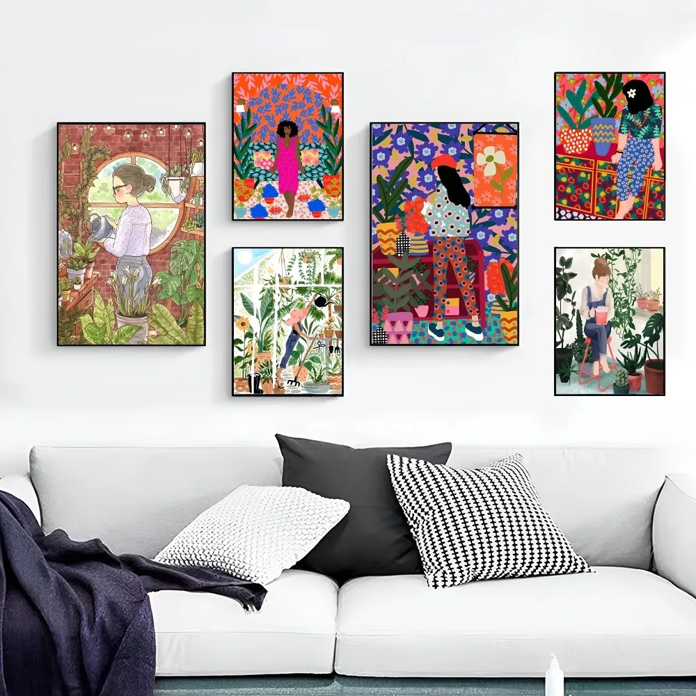 Modern Multicolored Abstract Garden PLants Art Chart Tapestry Home Decoration hippie bohemian decoration divination Home Decor