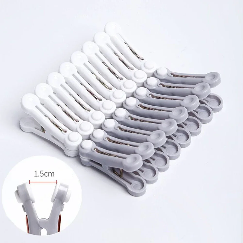 Clips Drying Clip Non-marking Windproof Fixed Soft Rubber Clothes Pin For Hanging Drying Clothes Bags Fold Tools 16pc