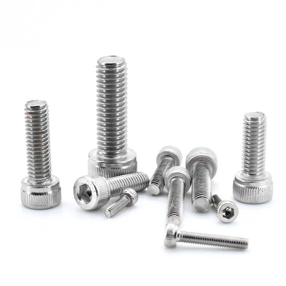 M2 M3 M4 M5 M6 Hexagon Socket Cap Screw DIN912 304 Stainless Steel Head Bicycle Hex Bolts and Nuts and Washers Assortment Kit