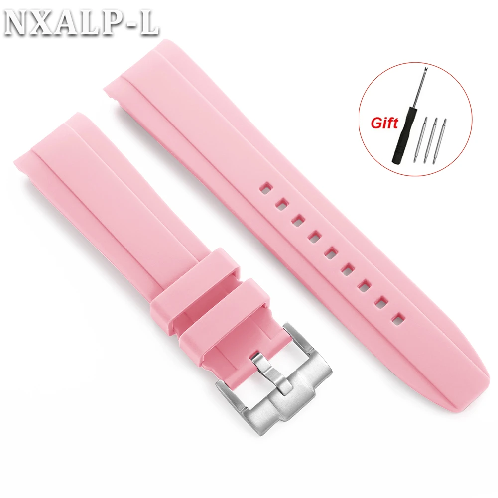Soft Silicone Curved End Waterproof Watch Band Bracelet