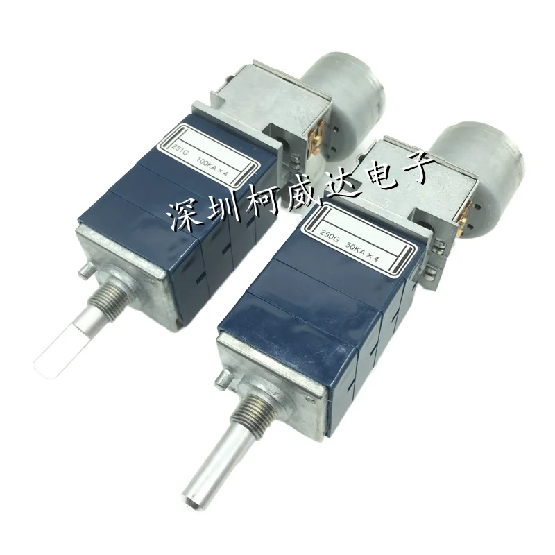1pc ALPS RK27 50/100KAx4 Rotary Potentiometer Motor HiFi Stereo Audio Amplifier 12Pin Half Shaft Without Detent Quad-unit rotary potentiometer adjustable resistor