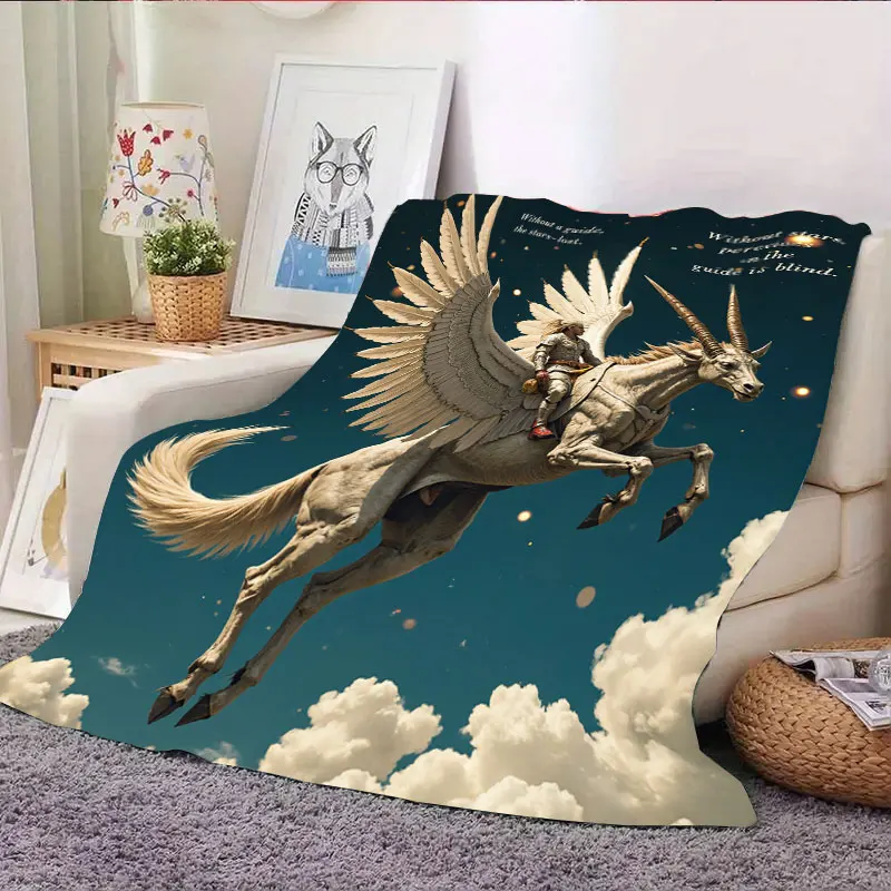 Fantasy Adventure Flannel Horse Rider Blanket