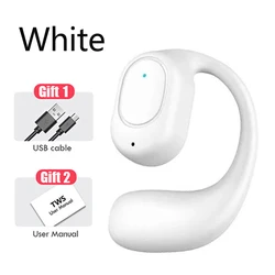 Enhanced Wireless Bluetooth Bone Conduction Noise - Canceling Headset with Microphone (White)