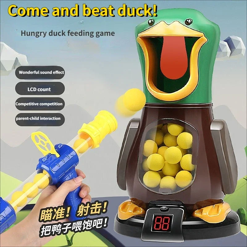 

Hungry Shooting Duck Toys 98K Pistol Air-powered Gun Soft Bullet Ball Scoring Battle Games With Light Can Walk Gun Kids Gifts