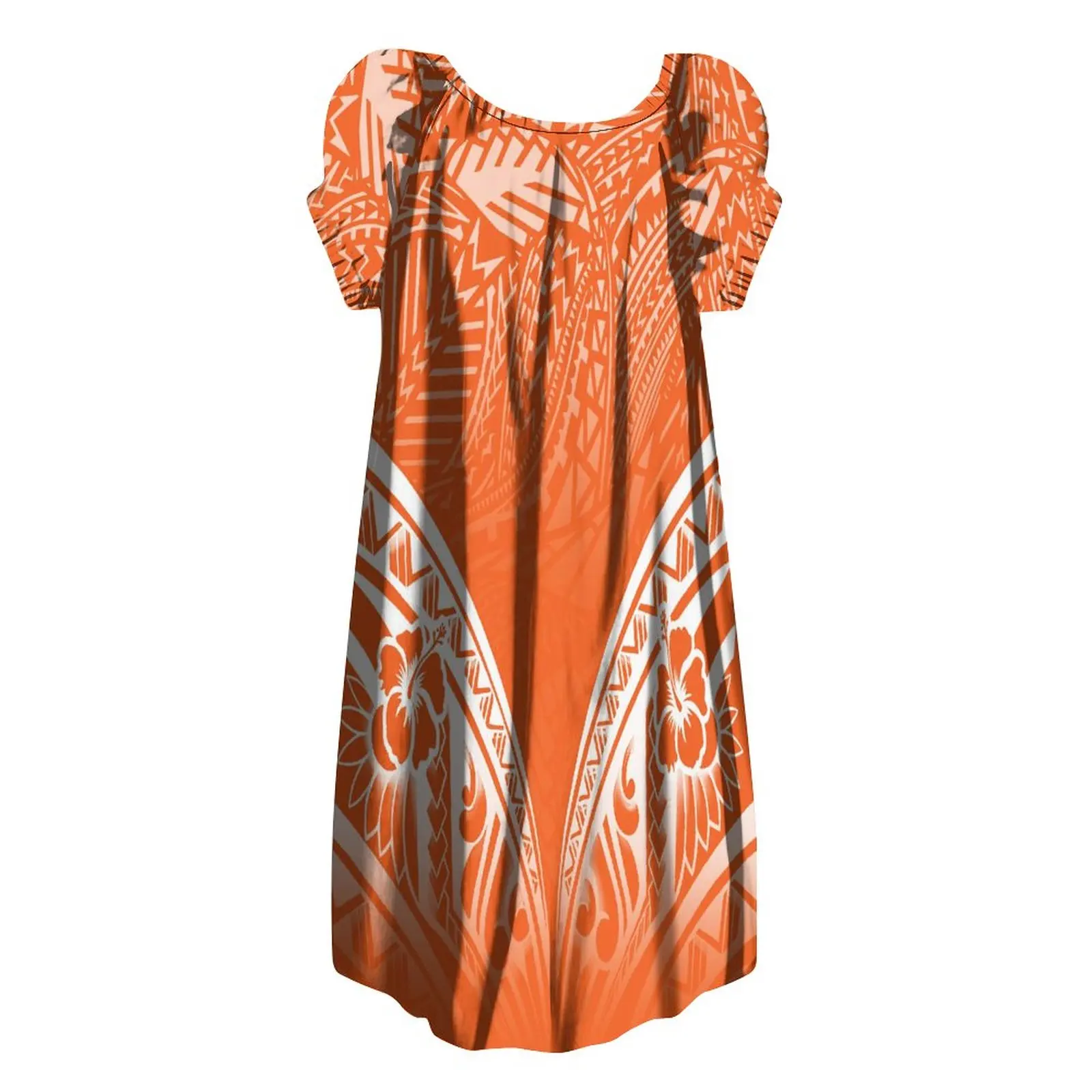 

2023 New Design Dress Women's Custom Dress Puffed Sleeve Loose Skirt Design Papua New Guinea Summer Art Retro Party Dress
