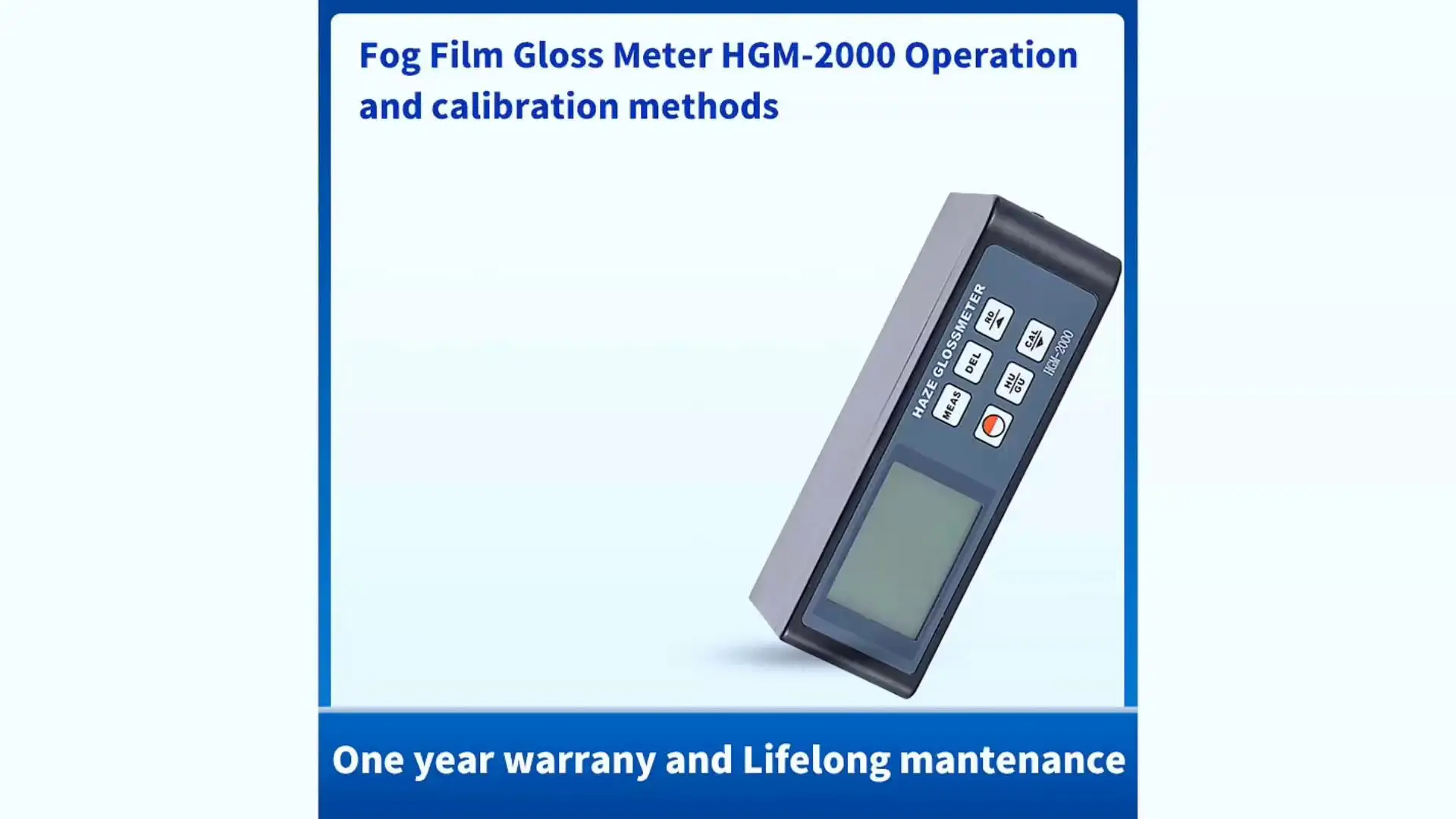 HGM-2000 Fog Film Gloss Meter 20&deg;60&deg;85&deg; 0GU~2000GU HAZE Gloss Meter Tile Plastic Metal Surface Digital Display