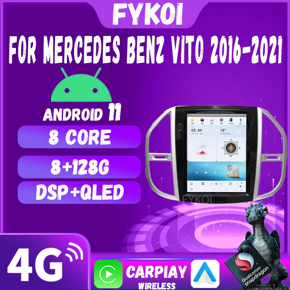 

Car Radio For Mercedes Benz Vito 2016-2021 Android Auto Automotive Multimedia CarPlay Tesla Style GPS Bluetooth 4G Stereo WIFI