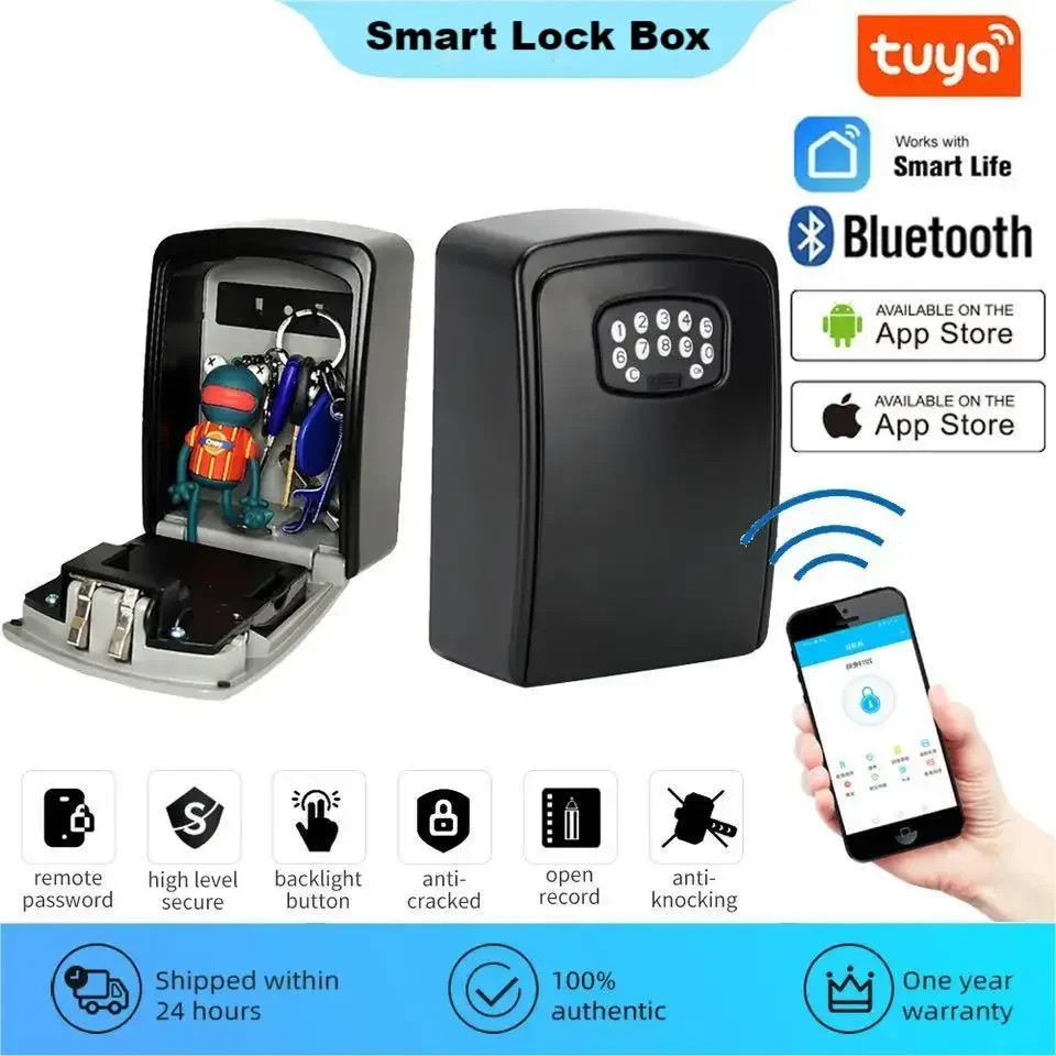 smart-strongbox-password-mobile-phone-app-unlock-warehouse-wall-mounted-anti-lost-key-lock-box-safe-ddeposit-remote-control