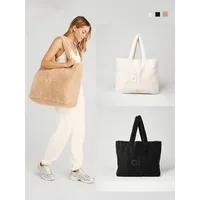 Hot Women Foxy Sherpa Tote Letter Plush Handbag Winter Fluffy Clutch Strap Large Capacity Storage Shoulder Bag Sports travel bag 1