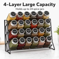 Étagère de rangement murale en fer pour cuisine, grande capacité, design incliné, facile d'accès, étagère de rangement multi-niveaux pour les assaisonnements 3