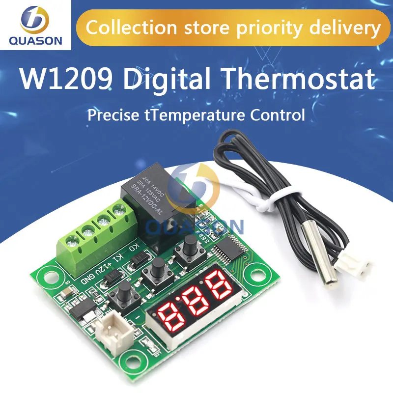 1PCS W1209 DC 12V heat cool temp thermostat temperature control switch