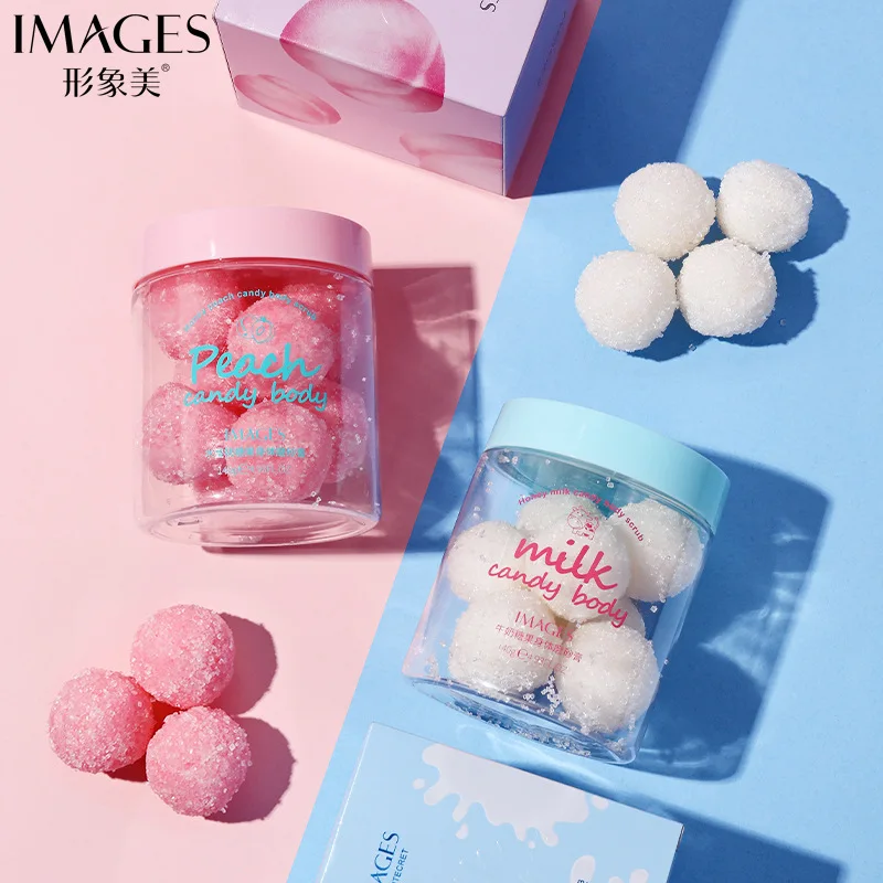 Peach Sugar Ball Body Scrub Body Wash Exfoliating Dead Skin Brighten Skin Tone Repair Improve Rough Whole Care 140g