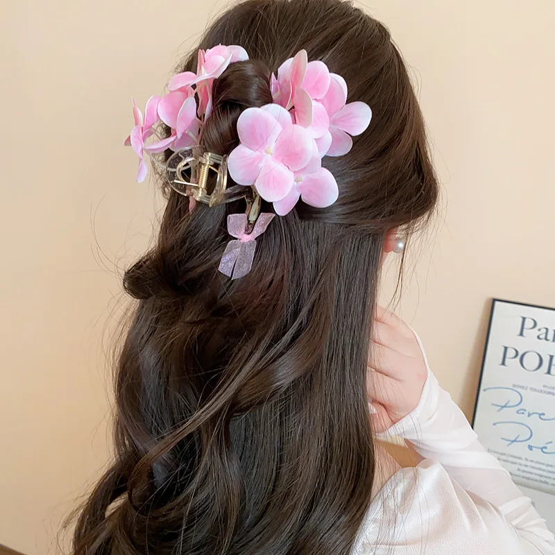 Neue Farbverlauf-Schleifen-Orchideen-Blütenblatt-Haarklammern aus Acryl für Damen – Fairycore-Haarspangen, süße, luxuriöse Accessoires Y – Detail 5