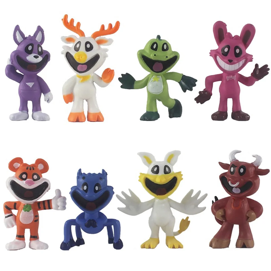 thumbnail image 1 of Treingi 2024 Anime 8 piezas Smiling Critters Figuras Modelo Catnap Catnat Figuras de juego 7cm PVC Modelo Juguetes conjunto Niños Modelo Regalos para niños, 1 of 5