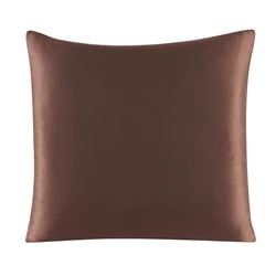 Luxurious Pure Silk Pillowcase with Zipper - Solid Multicolor, Various Sizes - 80x80 cm (Coffee)
