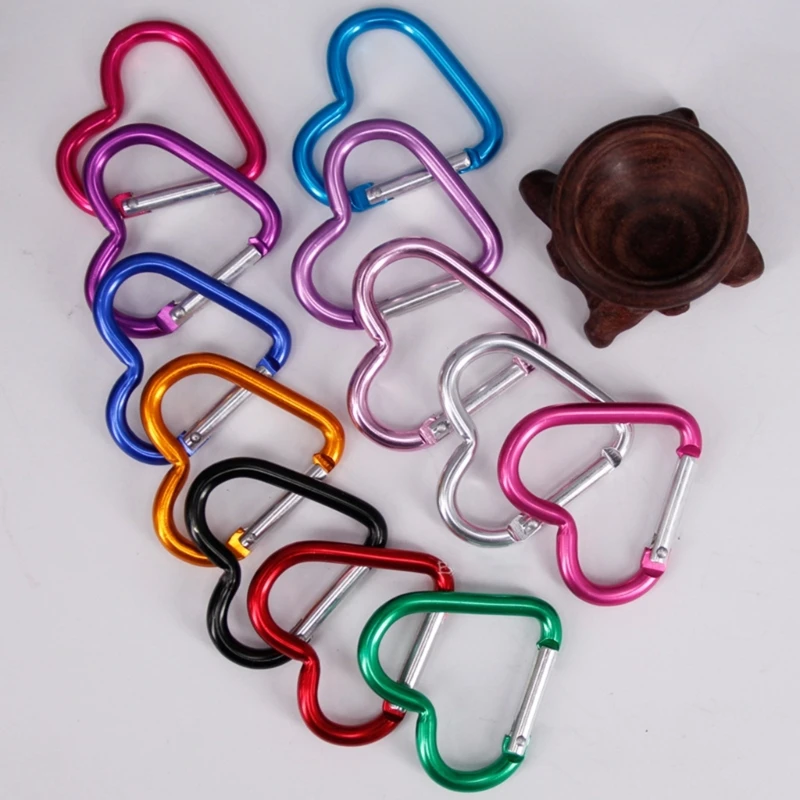 

Outdoor Carabiner Heart Keychain Clip Aluminum Alloy Rings Climbing Clips