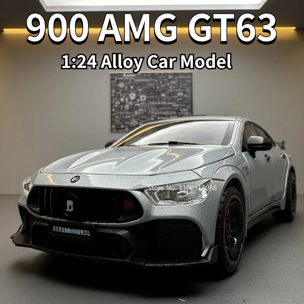1/24 합금 900 AMG GT63 자동차 모델, 금속 다이캐스트 장난감 차량, 빛과 소리, 슈퍼 스포츠카, 어린이 생일 선물
