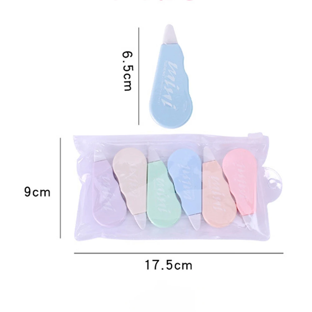 교정 테이프 변경, 쉽게 깨지지 않는 수정 테이프, 학교 액세서리, 화이트 아웃 교정기, 24 M, 세트당 6 개