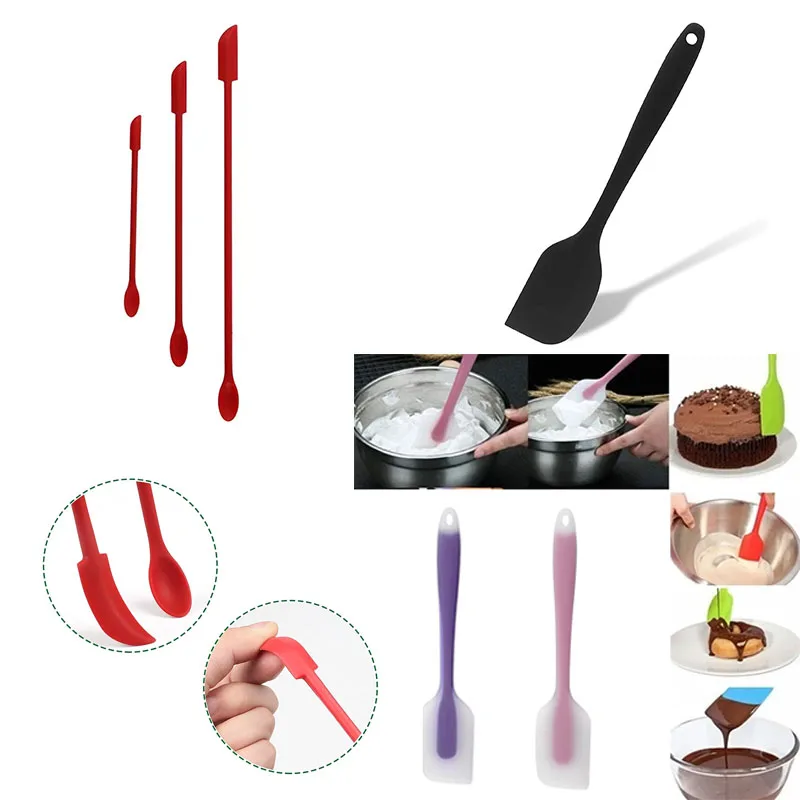 Silicone Spatula and Spoon Set Heat Resistant Kitchen Baking Tools