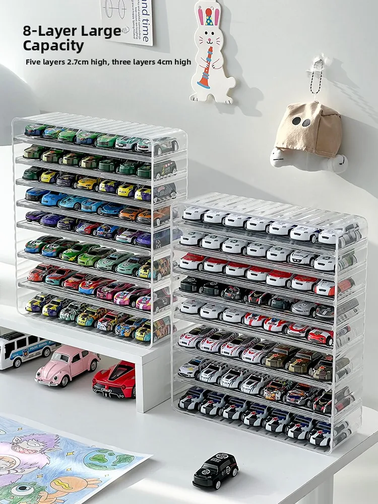 Transparent Acrylic Storage Box for Alloy Model Car Display Stand Creative Rectangular Desktop Organizer Universal Toy Storage