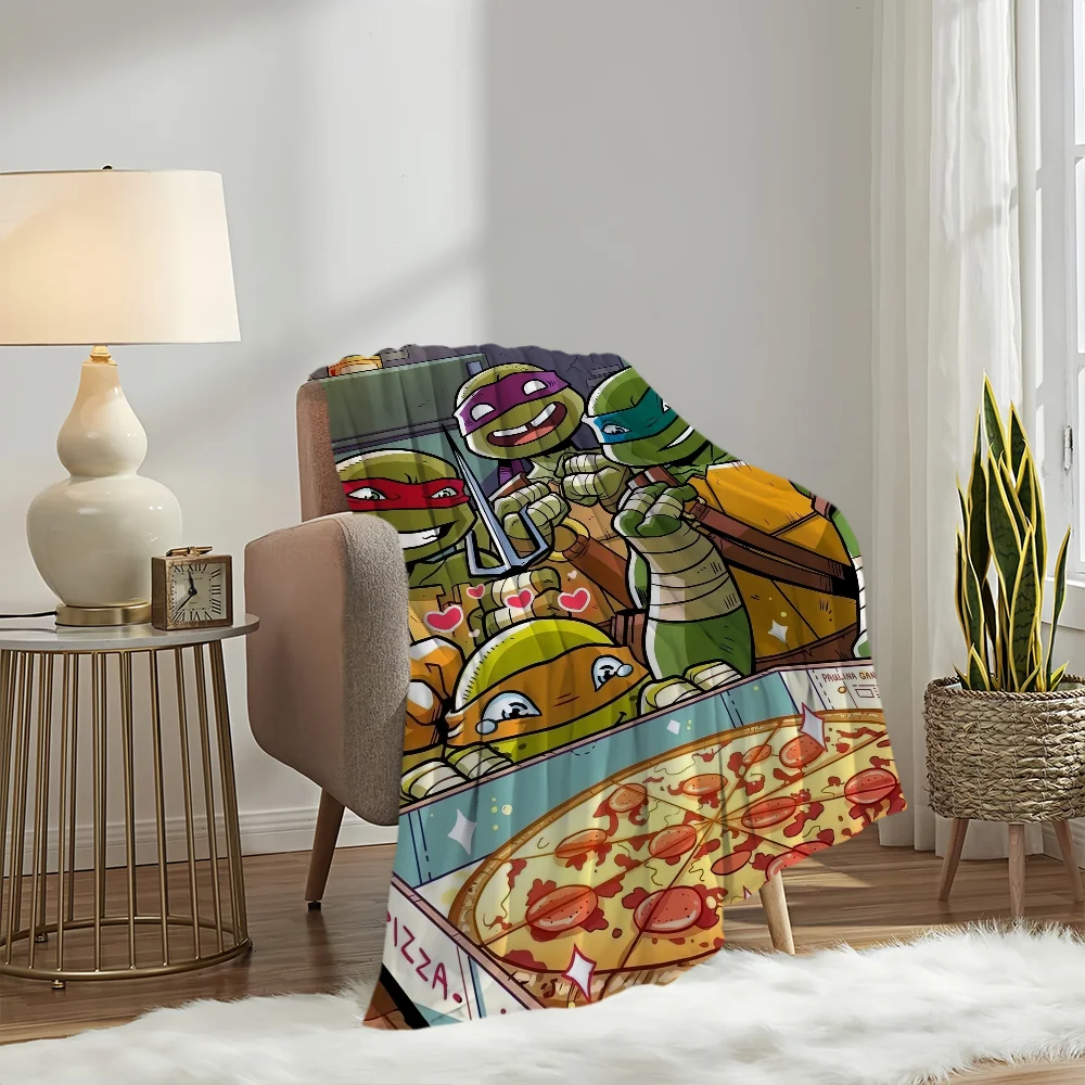 Cartoon Cool N-Ninja Blanket Plush Nap Sofa rug T-Turtles for Living Room Office T-TMNT-S Bedroom Birthday Home Travel Kid Gifts 2
