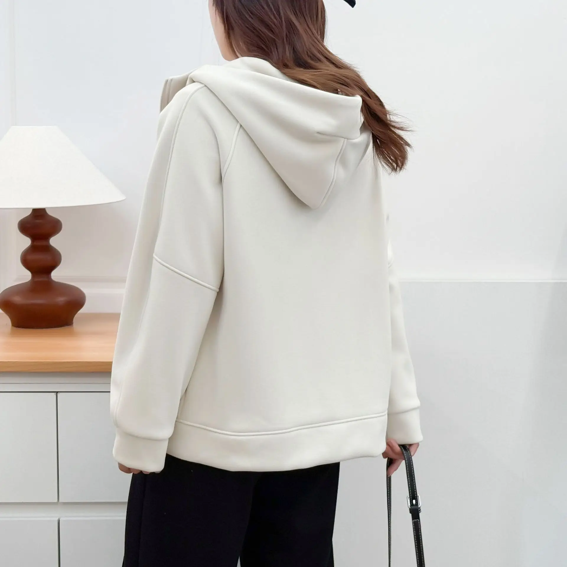 XXXXL Fashion Plus Size Women's Hoodies Coat Winter New Style Fleece Warm Hooded Zipper Sweatshirt Jacket 8812