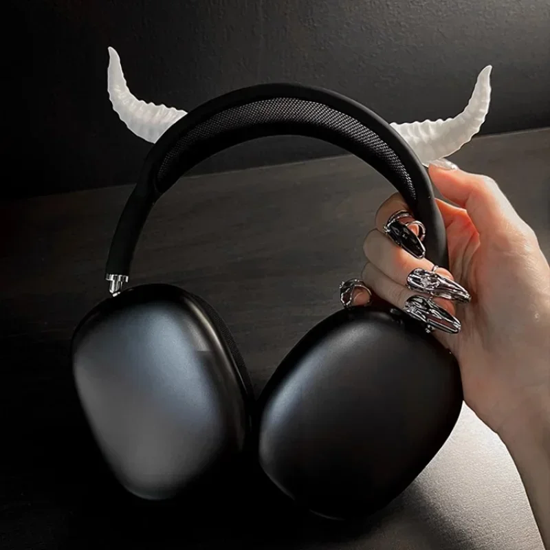 AirPods Maxケースカバー用デビルホーン、Y2Kヘッドホンケース