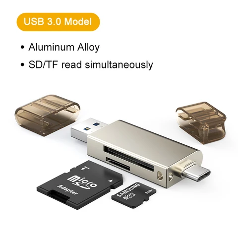 SD Card Reader USB 3.0 to Micro SD&TF 2 in 1 External Memory OTG Adapter for Xiaomi MacBook Air Pro C376