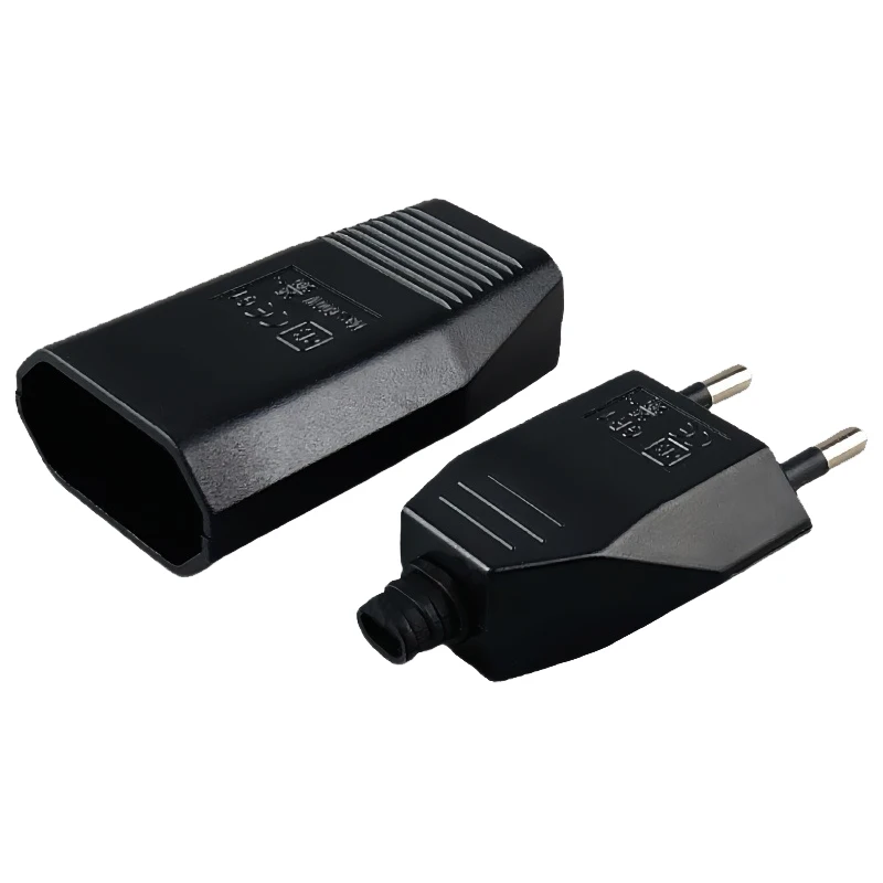 1ชิ้น2.5A 250โวลต์4มม. ขายุโรป EU ปลั๊กไฟแบบใช้ซ้ำได้ปลั๊กสีขาว/ดำหัวปลั๊กแบบถอดออกได้ 1