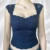 Y2K Fairycore Blue Floral Lace Milkmaid Tank Tops 90s Vintage Square Collar Slim Fit Vest Chic Women Retro Cute Crop Top Clothes