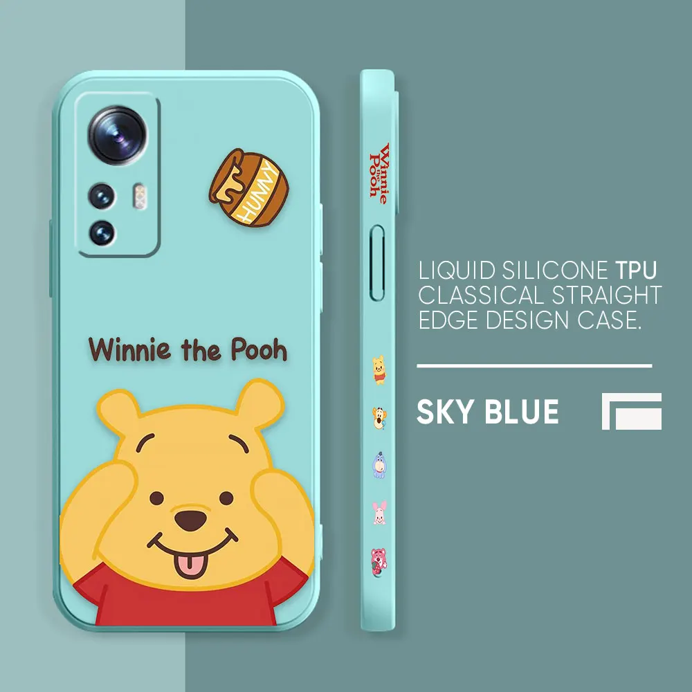 thumbnail image 1 of Case For Xiaomi 13 12 12S 11 11T 10 10S 9 9SE 8 Pro Ultra Lite Colour Simple Liquid Silicone Case Anime Winnie Pooh And Piglet, 1 of 5